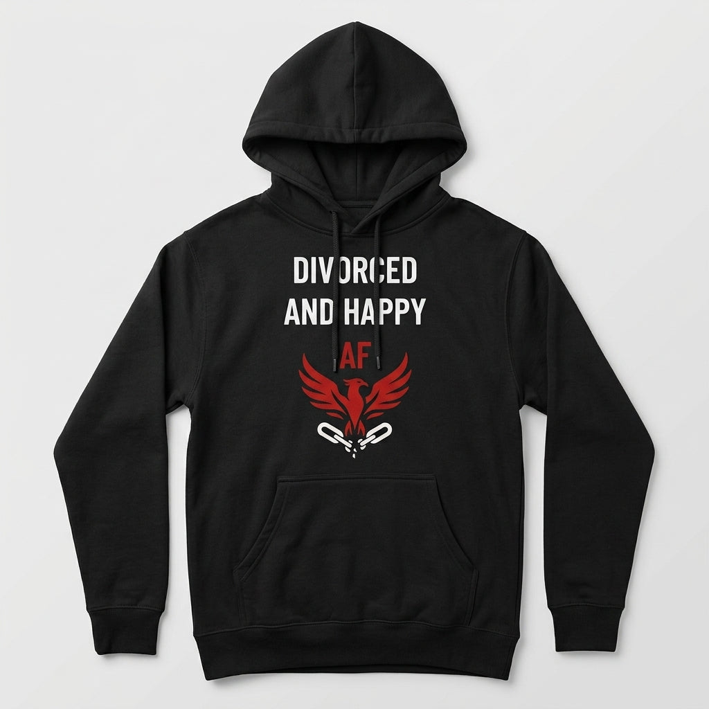 Divorced and Happy AF Unisex Heavyweight Hoodie | IND4000