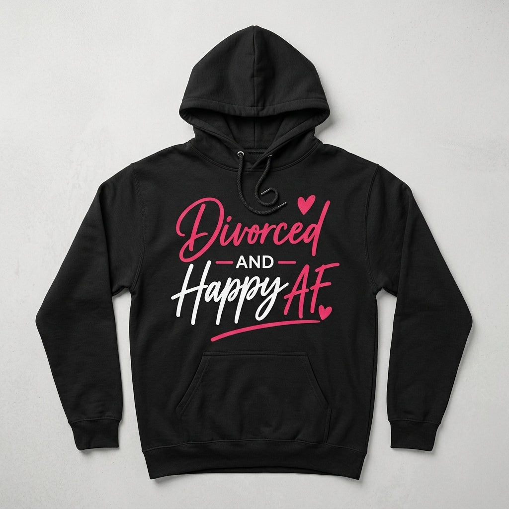 Divorced and Happy AF Unisex Heavyweight Hoodie | IND4000