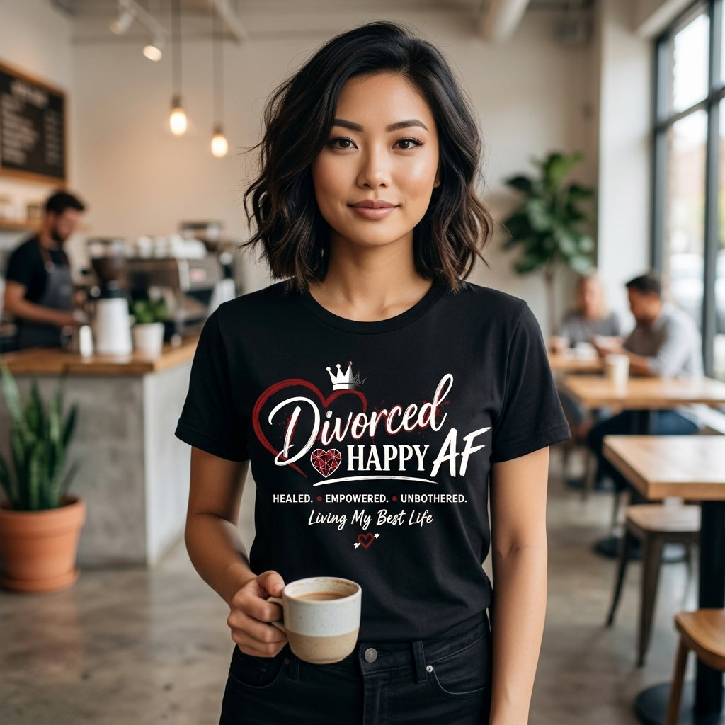 Living My Best Life Bella + Canvas 3001 Black T-Shirt | Divorced and Happy AF