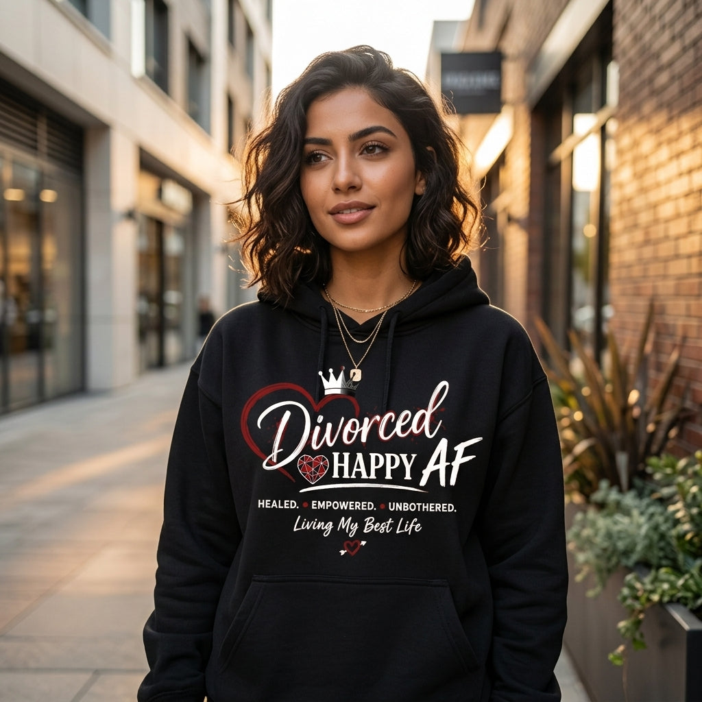 Living My Best Life Hoodie | Divorced and Happy AF Statement Design