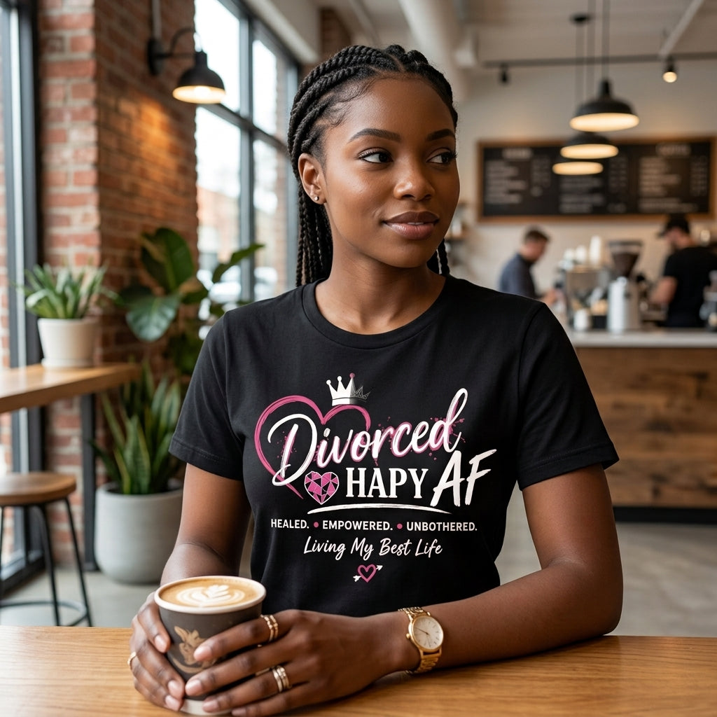 Living My Best Life Bella + Canvas 3001 Black T-Shirt | Divorced and Happy AF