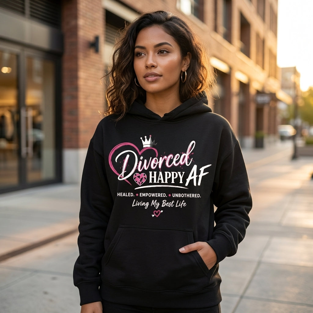Living My Best Life Hoodie | Divorced and Happy AF Statement Design
