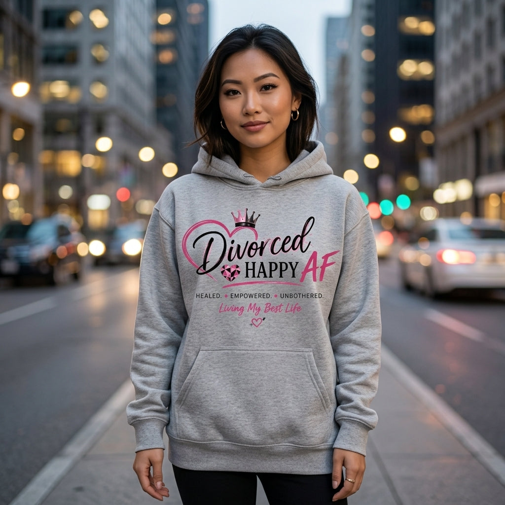 Living My Best Life Hoodie | Divorced and Happy AF Statement Design