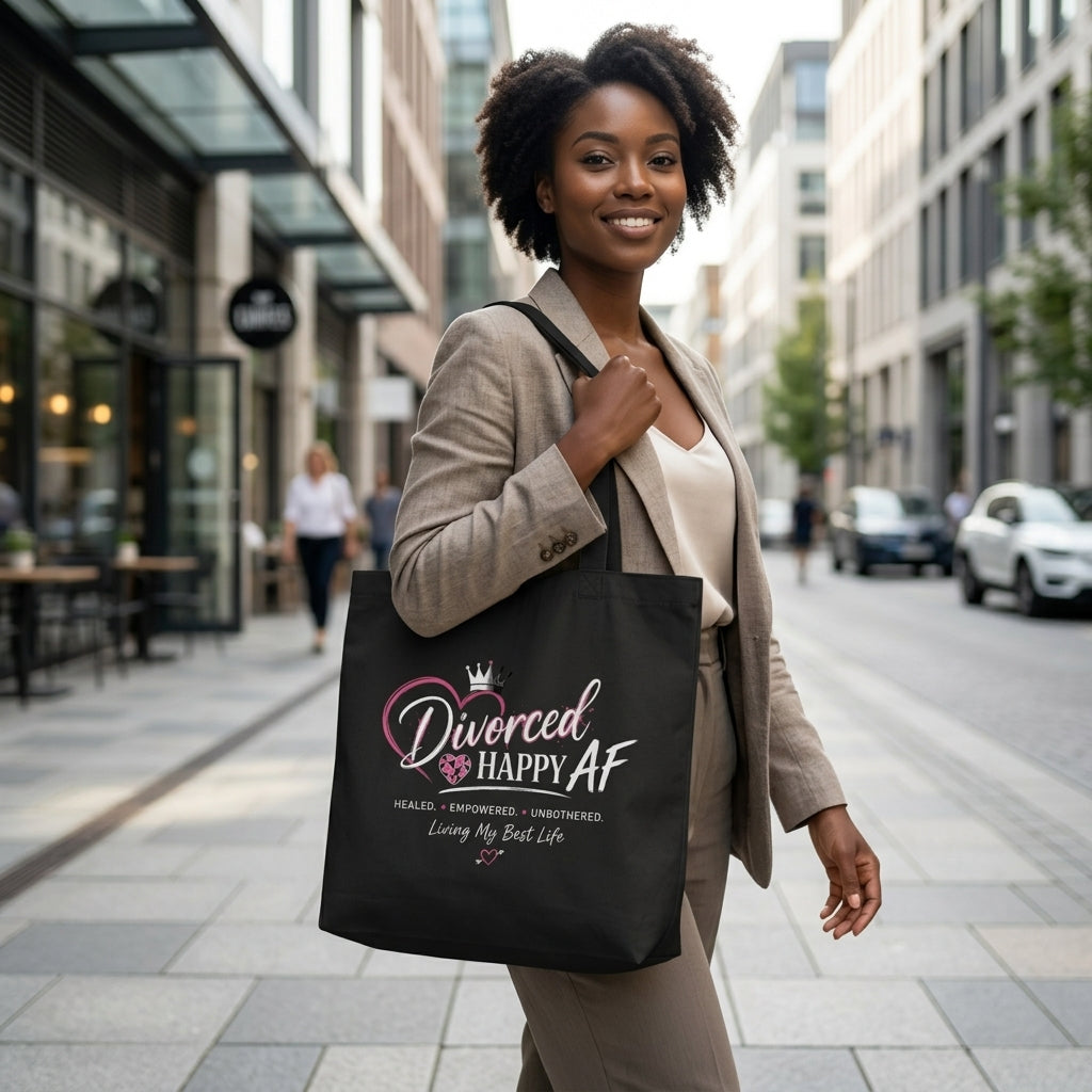 Living My Best Life Tote Bag | Divorced and Happy AF Large Eco Tote