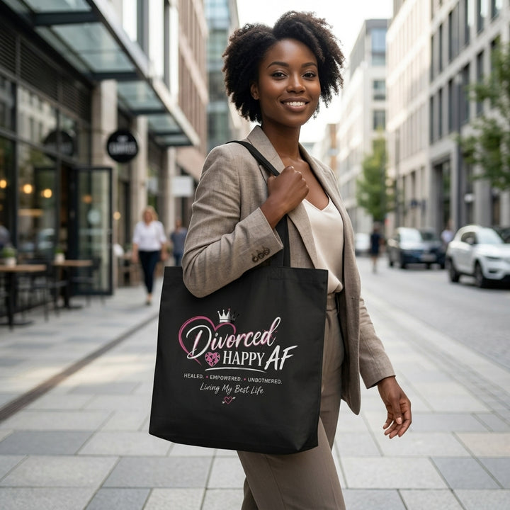 Living My Best Life Tote Bag | Divorced and Happy AF Large Eco Tote