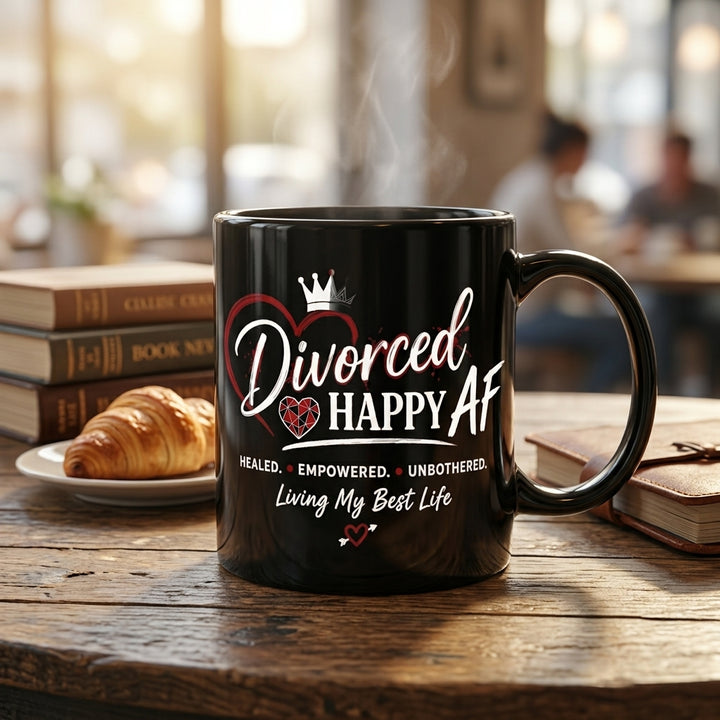 Divorced and Happy AF Living My Best Life Mug | 11 oz & 15 oz Double-Sided Ceramic Mug