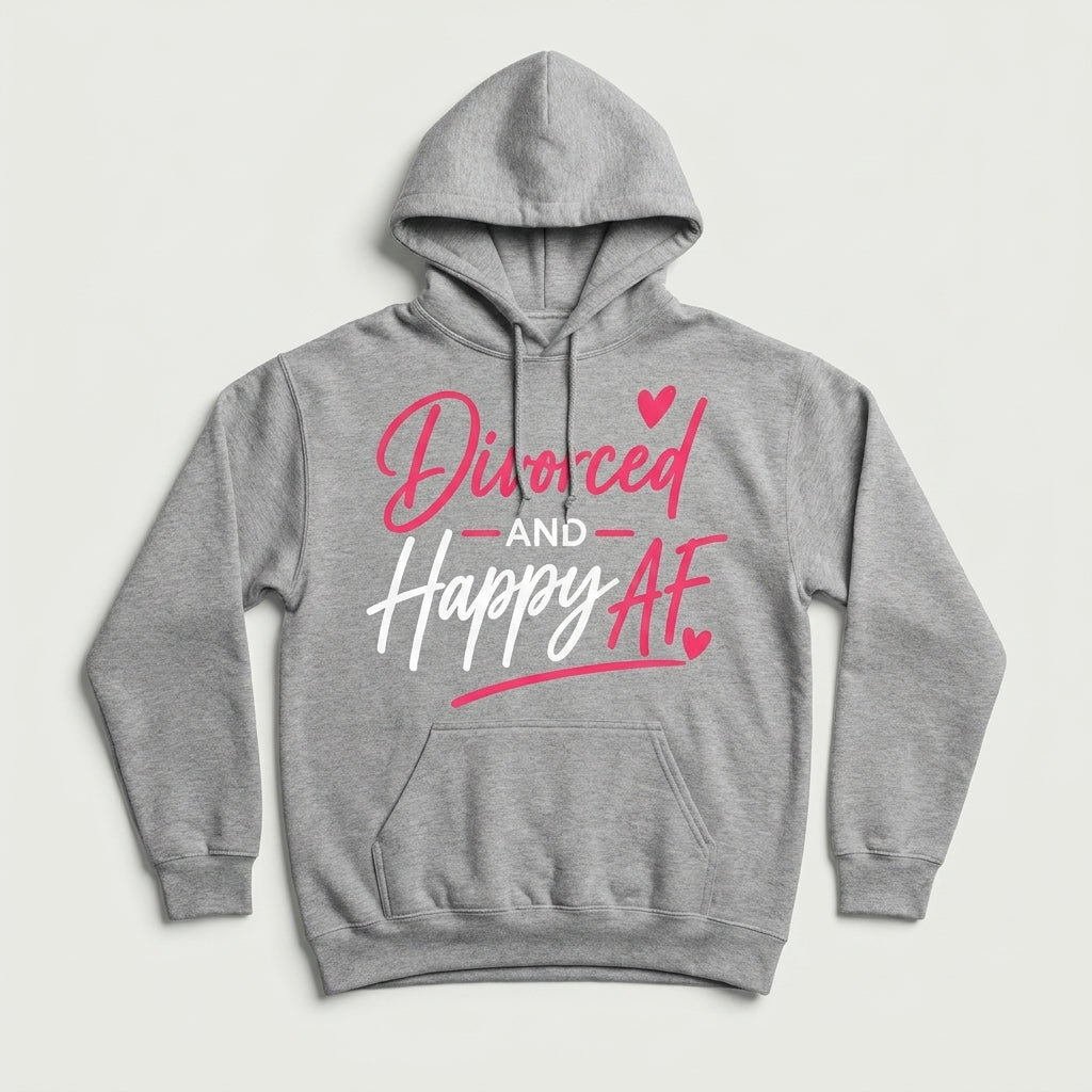 Divorced and Happy AF Unisex Heavyweight Hoodie | IND4000