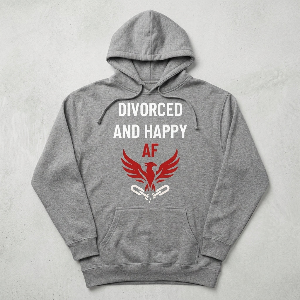 Divorced and Happy AF Unisex Heavyweight Hoodie | IND4000