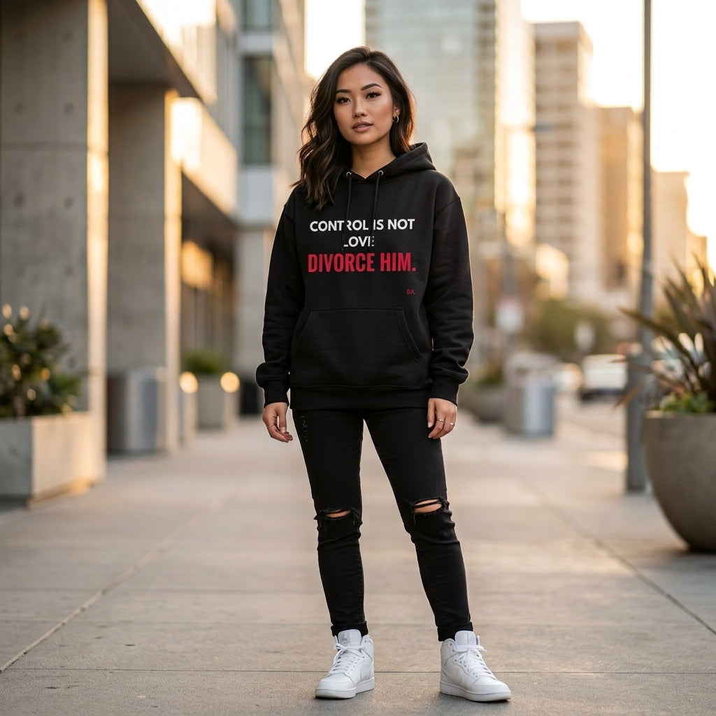 Control Is Not Love Divorce Him Hoodie