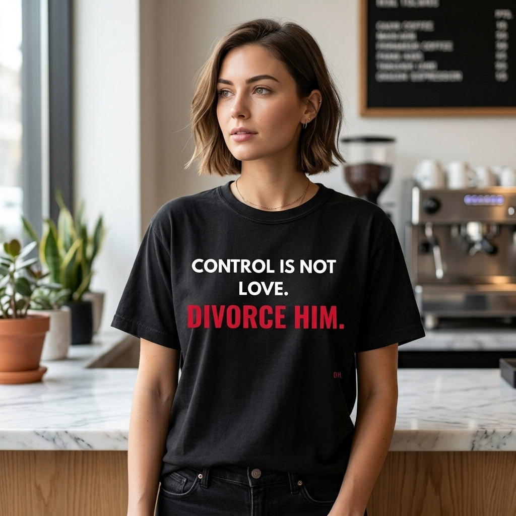 Control Is Not Love Divorce Him T-Shirt