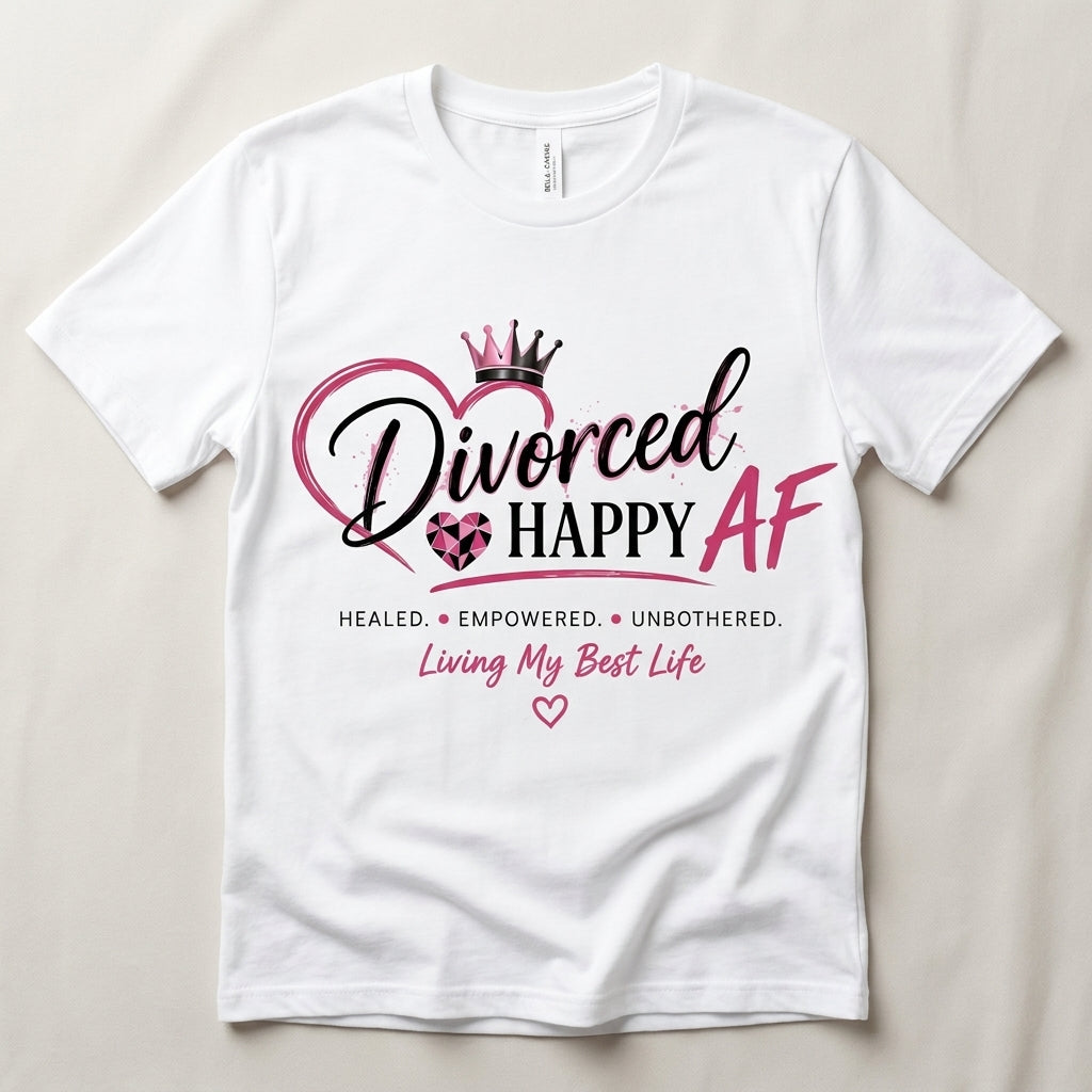 Living My Best Life Bella + Canvas 3001 Black T-Shirt | Divorced and Happy AF