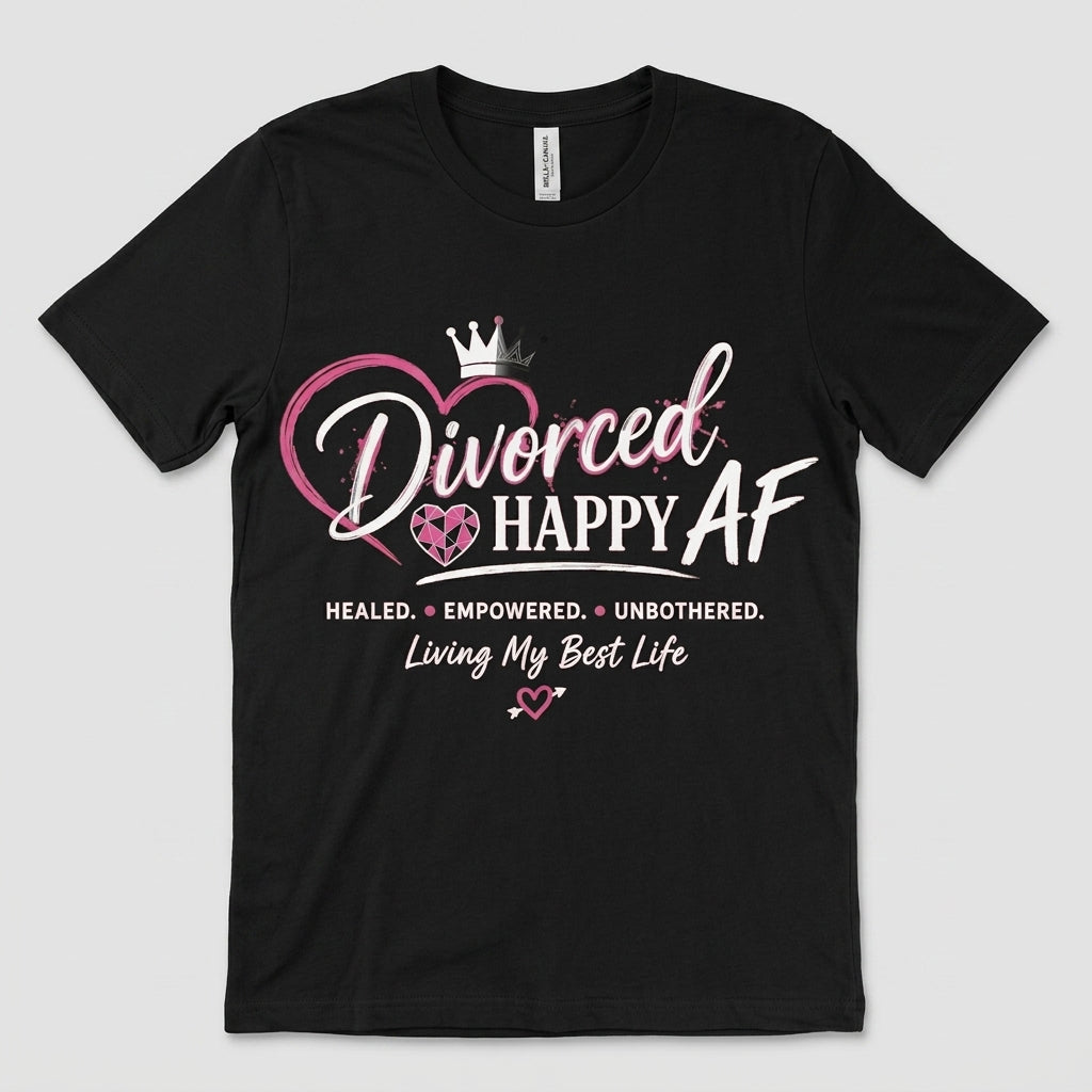 Living My Best Life Bella + Canvas 3001 Black T-Shirt | Divorced and Happy AF
