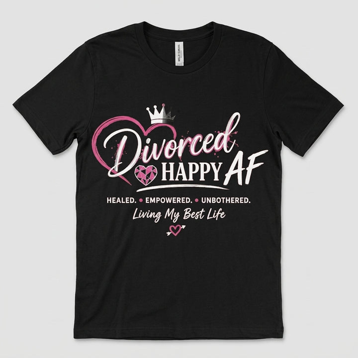Living My Best Life Bella + Canvas 3001 Black T-Shirt | Divorced and Happy AF