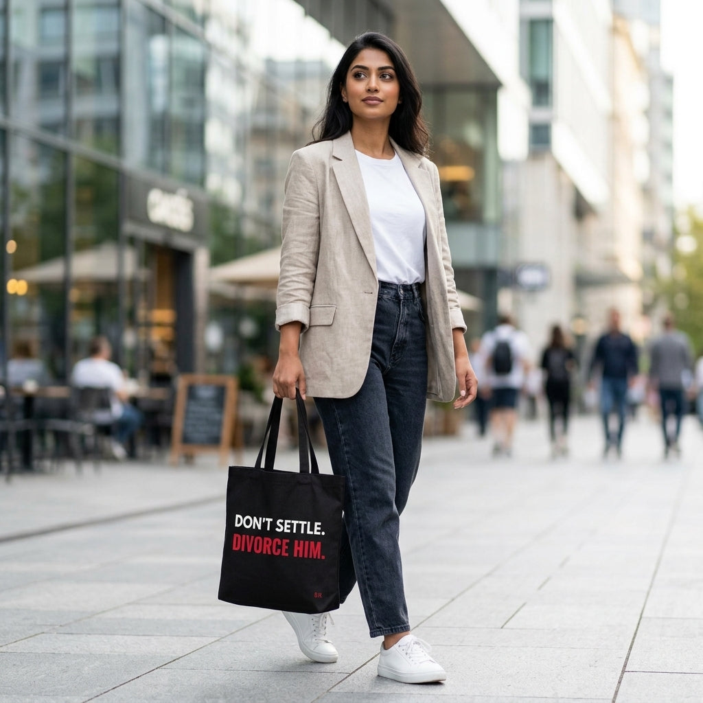 Don’t Settle Divorce Him Tote Bag