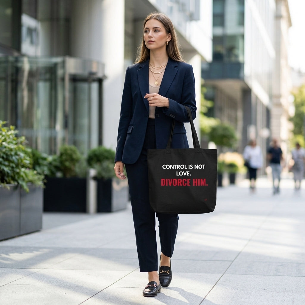 Control Is Not Love Divorce Him Tote Bag