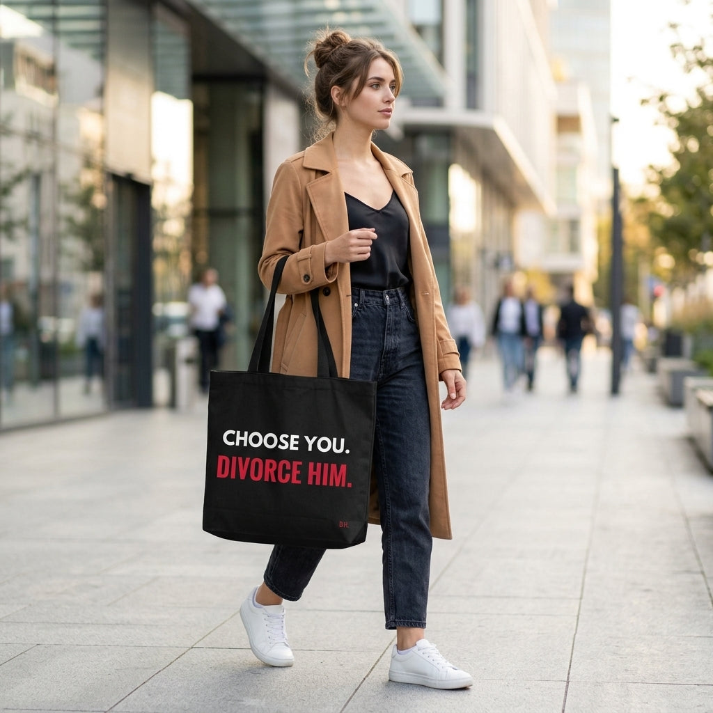 Choose You Divorce Him Tote Bag