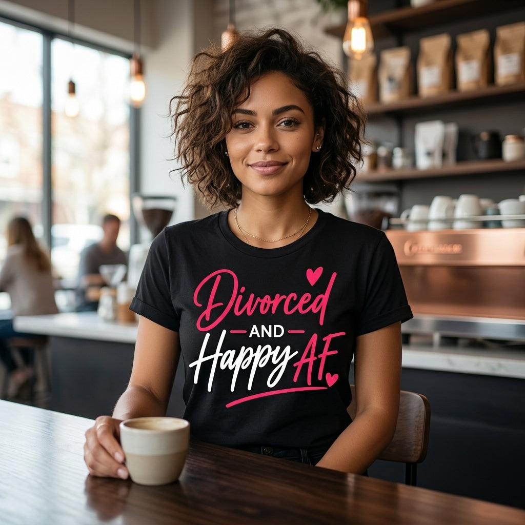 Divorced and Happy AF Unisex Logo T-Shirt | Bella + Canvas 3001