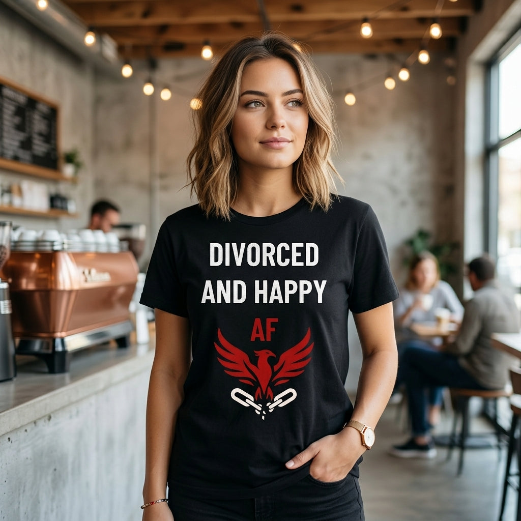 Divorced and Happy AF Unisex Logo T-Shirt | Bella + Canvas 3001