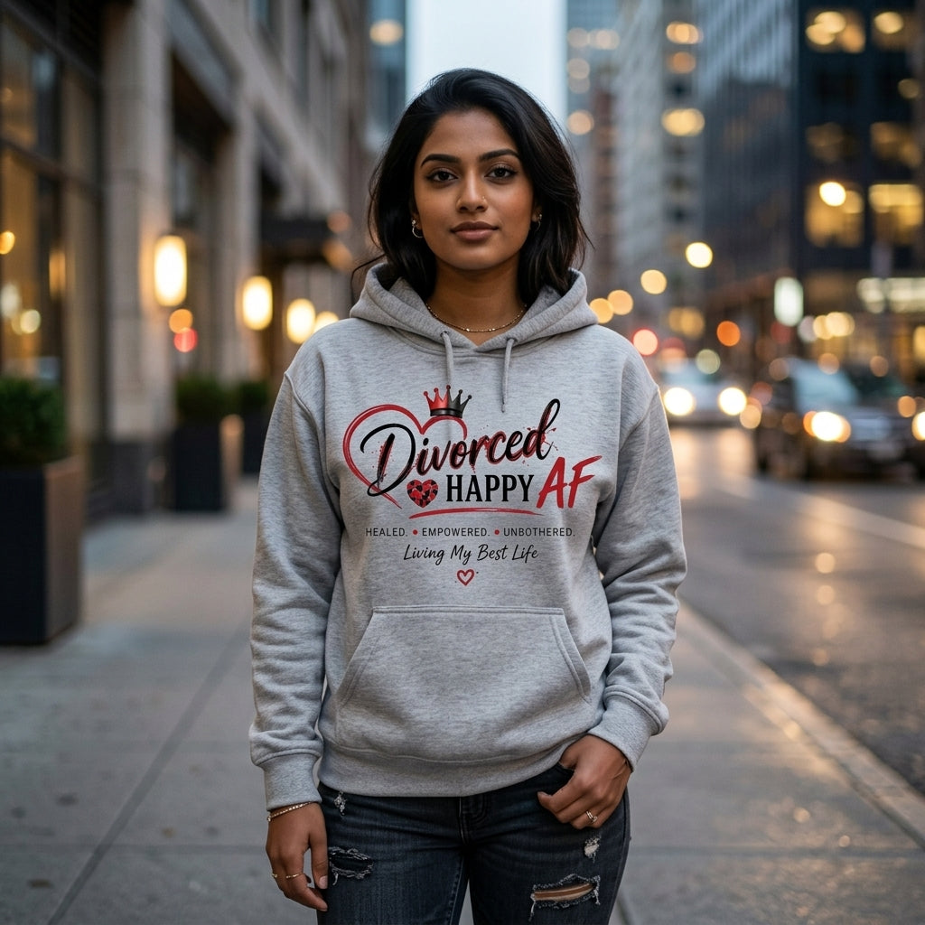 Living My Best Life Hoodie | Divorced and Happy AF Statement Design
