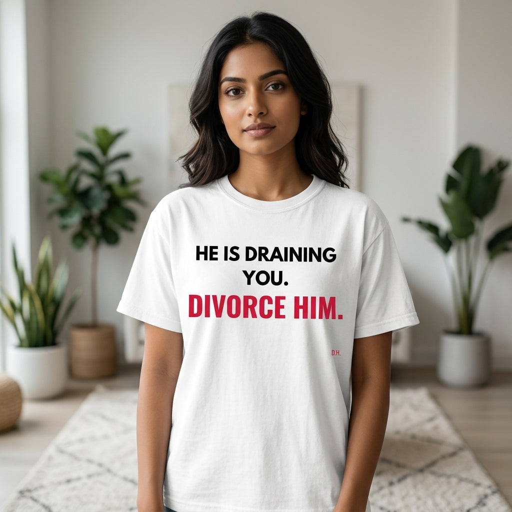 He Is Draining You Divorce Him T-Shirt