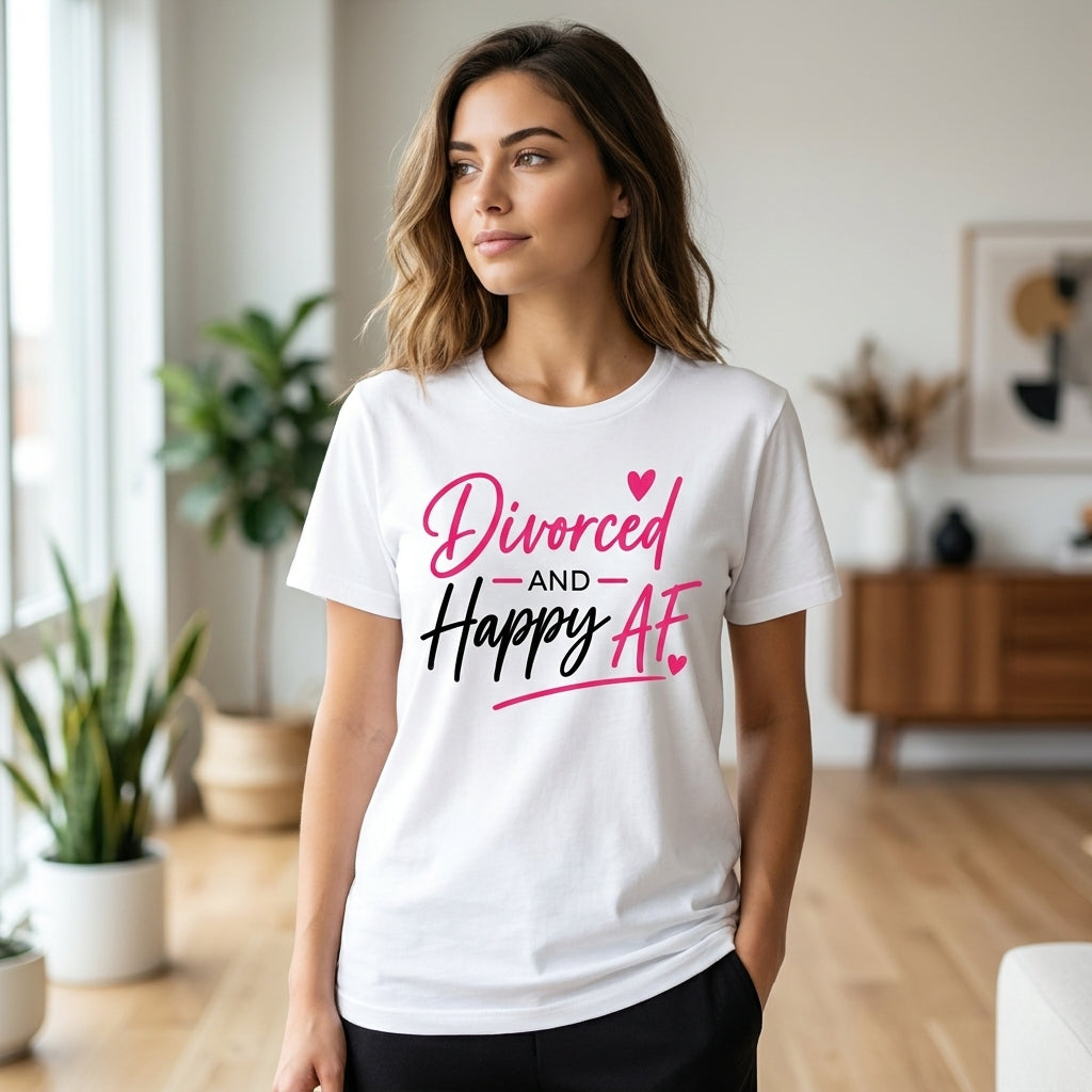 Divorced and Happy AF Unisex Logo T-Shirt | Bella + Canvas 3001