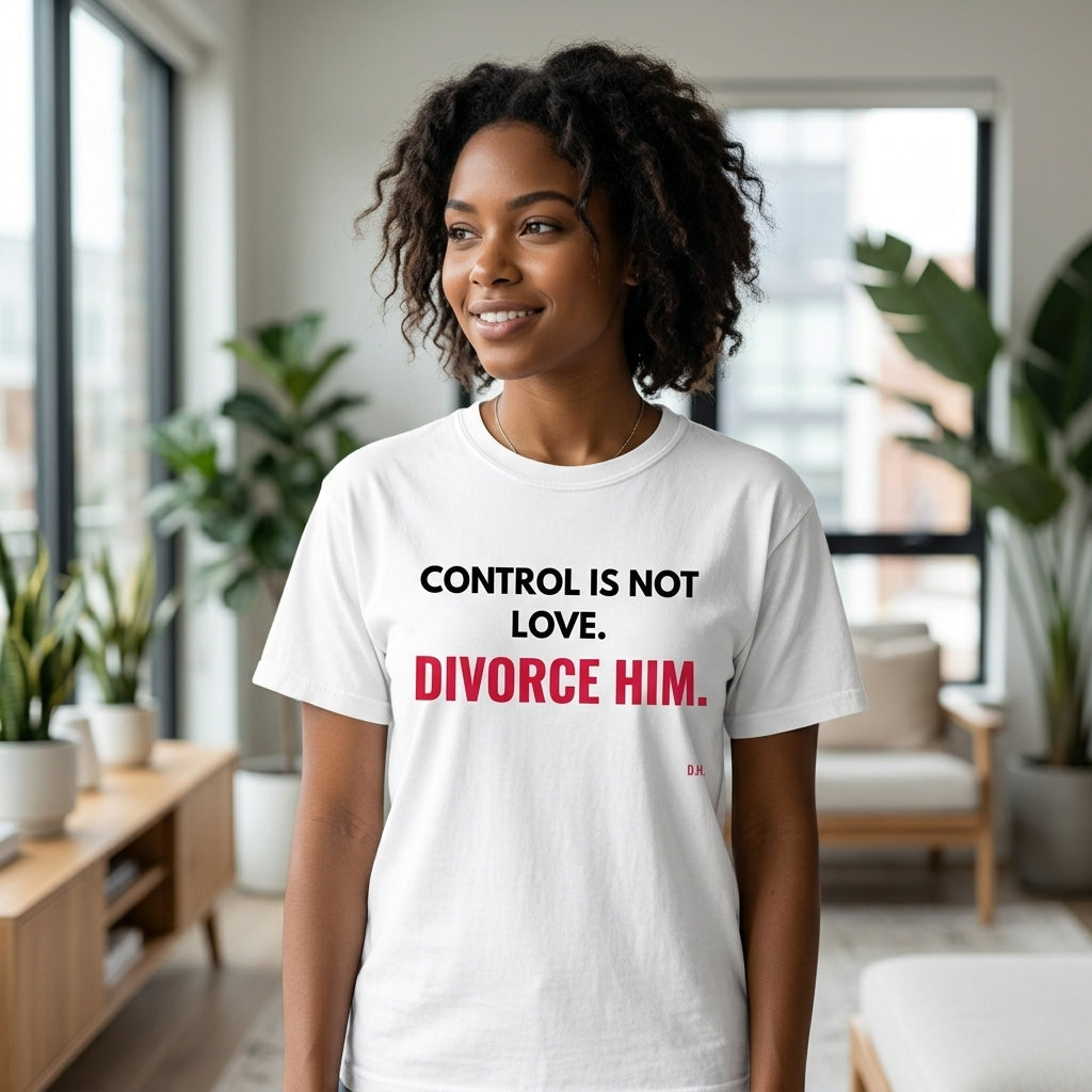 Control Is Not Love Divorce Him T-Shirt
